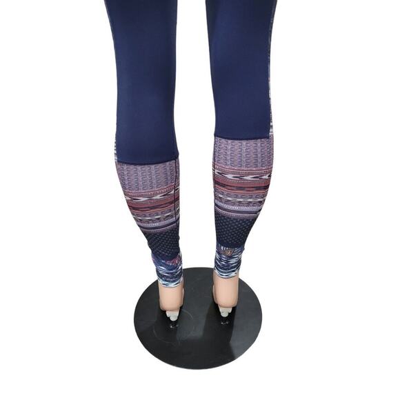PrAna‎ Women's Chakara Blue Highway Pioneer Aztec Print Leggings Size XS - Picture 11 of 16